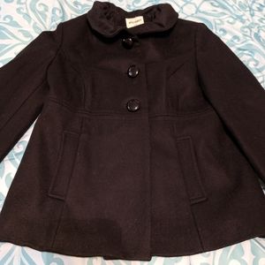 Old Navy M Womens Ruffled Collar Button Pea Coat